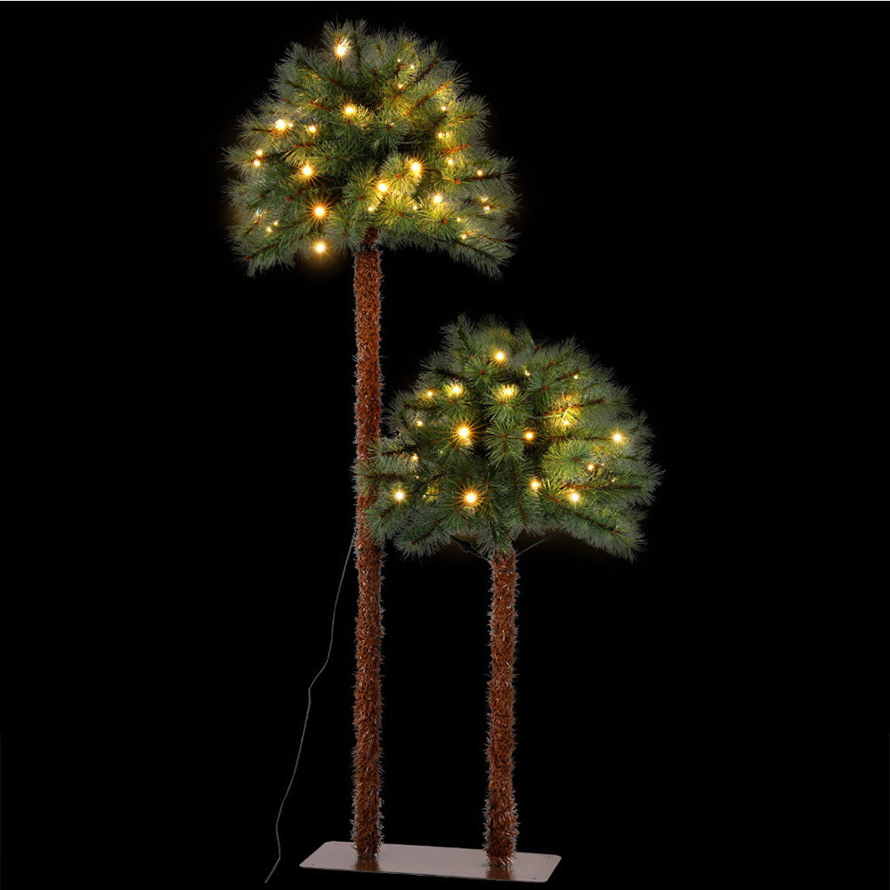 Jingle Jollys 2-in-1 LED Christmas Palm Tree Decoration Set - 1.5m & 1m