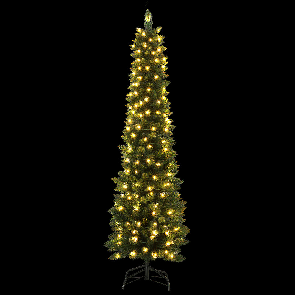 Pre-Lit 1.8m Jingle Jollys Christmas Tree with 200 LED Lights for Festive Decor