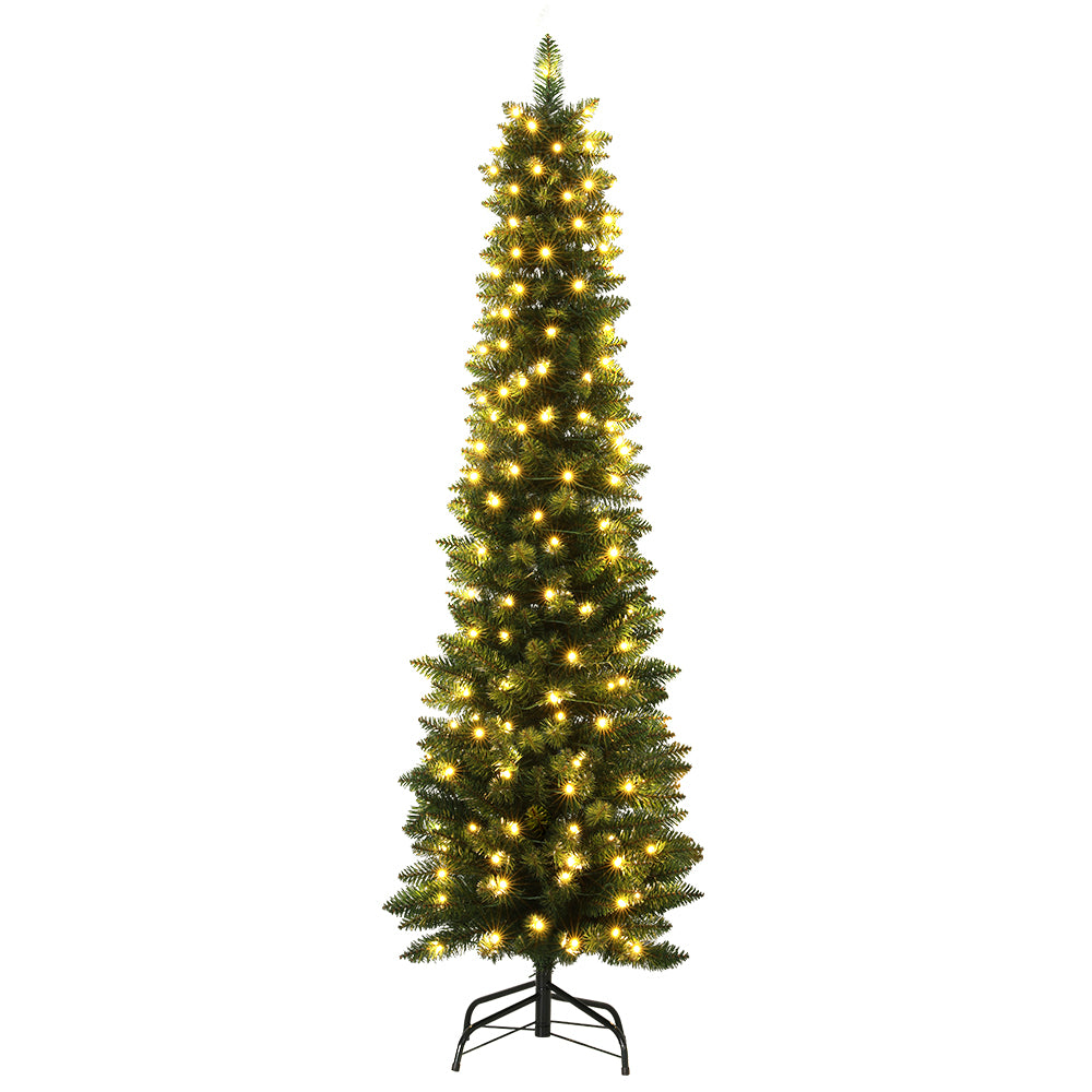 Pre-Lit 1.8m Jingle Jollys Christmas Tree with 200 LED Lights for Festive Decor