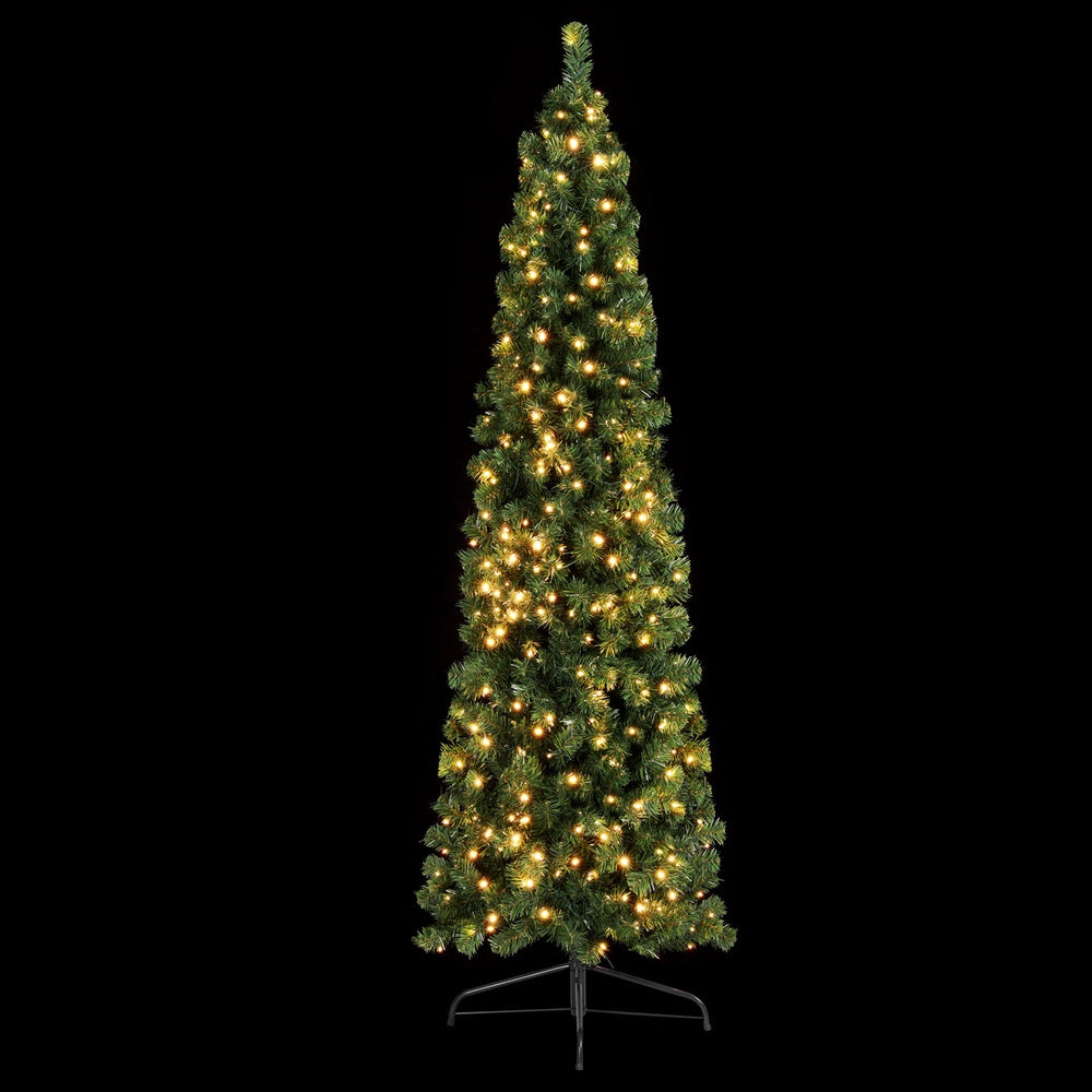 Jingle Jollys 7FT Pre-Lit Corner Christmas Tree with 430 Tips for Space-Saving Holiday Decor