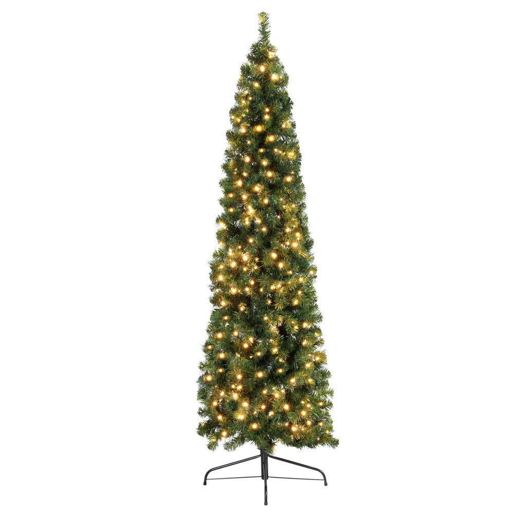 Jingle Jollys 7FT Pre-Lit Corner Christmas Tree with 430 Tips for Space-Saving Holiday Decor