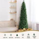 Jingle Jollys 7FT Pre-Lit Corner Christmas Tree with 430 Tips for Space-Saving Holiday Decor