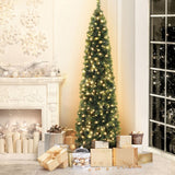 Jingle Jollys 7FT Pre-Lit Corner Christmas Tree with 430 Tips for Space-Saving Holiday Decor