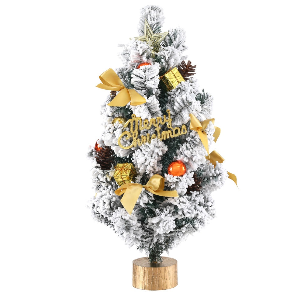 Mini Snowy Christmas Tree with Ornaments and Topper - 60CM Jingle Jollys