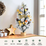 Mini Snowy Christmas Tree with Ornaments and Topper - 60CM Jingle Jollys