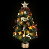 60CM Jingle Jollys LED Mini Christmas Tree with Ornaments and Tree Topper