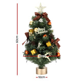 60CM Jingle Jollys LED Mini Christmas Tree with Ornaments and Tree Topper