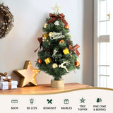 60CM Jingle Jollys LED Mini Christmas Tree with Ornaments and Tree Topper