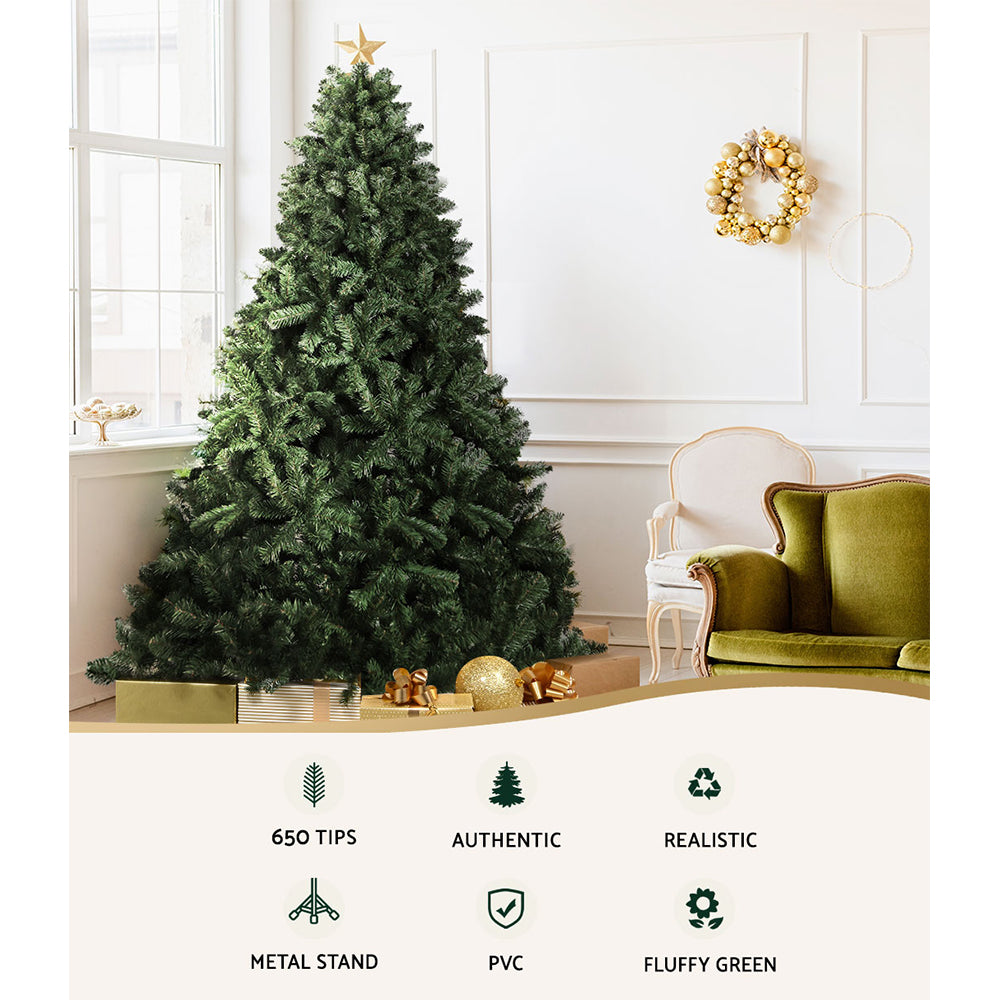 Enchanted 1.8m Green Christmas Tree with 650 Lifelike Tips and Easy Assembly