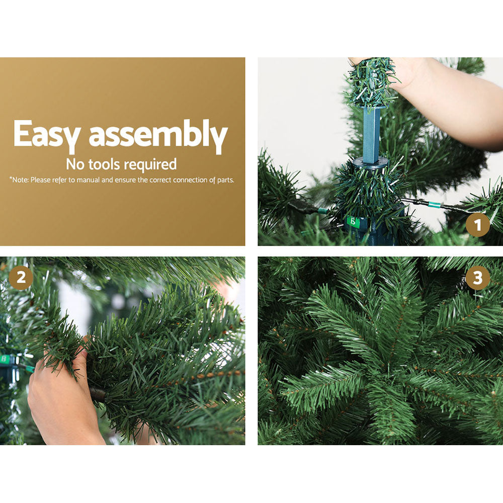 Enchanted 1.8m Green Christmas Tree with 650 Lifelike Tips and Easy Assembly