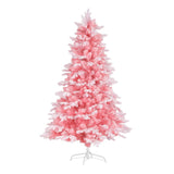 Jingle Jollys Christmas Tree 1.8m Pink Xmas Tree Snowy Party Decor 810 Tips - Side View