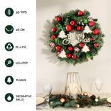 Jingle Jollys LED-Illuminated Christmas Wreath 40CM with Festive Ornaments