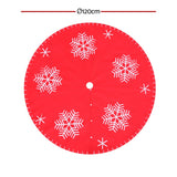 Festive Elegance 120cm Red Christmas Tree Skirt with Snowflake Design