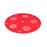 Festive Elegance 120cm Red Christmas Tree Skirt with Snowflake Design