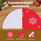 Festive Elegance 120cm Red Christmas Tree Skirt with Snowflake Design