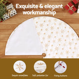 Elegant Sequin Snowflake Christmas Tree Skirt - 90cm White Holiday Decor