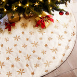 Elegant Sequin Snowflake Christmas Tree Skirt - 90cm White Holiday Decor