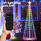 7ft Pre-Lit RGB LED Christmas Tree with 265 Fairy Lights for Festive Home Decor