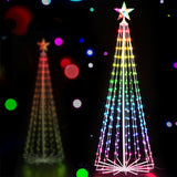 7ft Pre-Lit RGB LED Christmas Tree with 265 Fairy Lights for Festive Home Decor