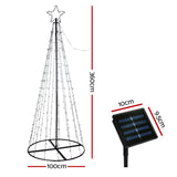 12ft Solar-Powered Enchanted Christmas Tree with Warm White LED Lights