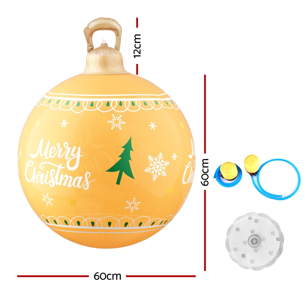 Jingle Jollys 60cm LED Christmas Inflatable Bauble for Festive Outdoor Decor