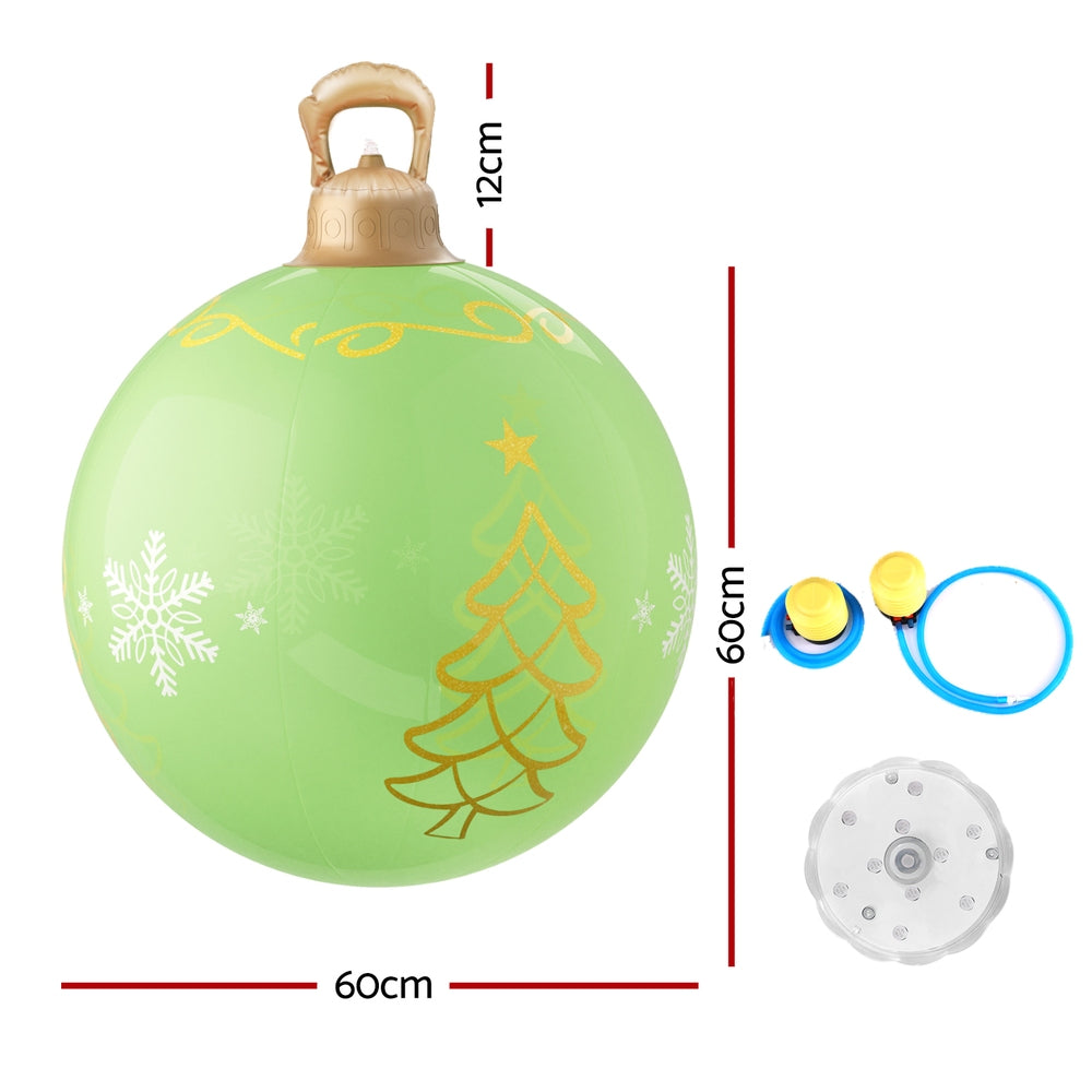 Jingle Jollys LED Light-Up Christmas Inflatable Bauble - 60cm Holiday Decor