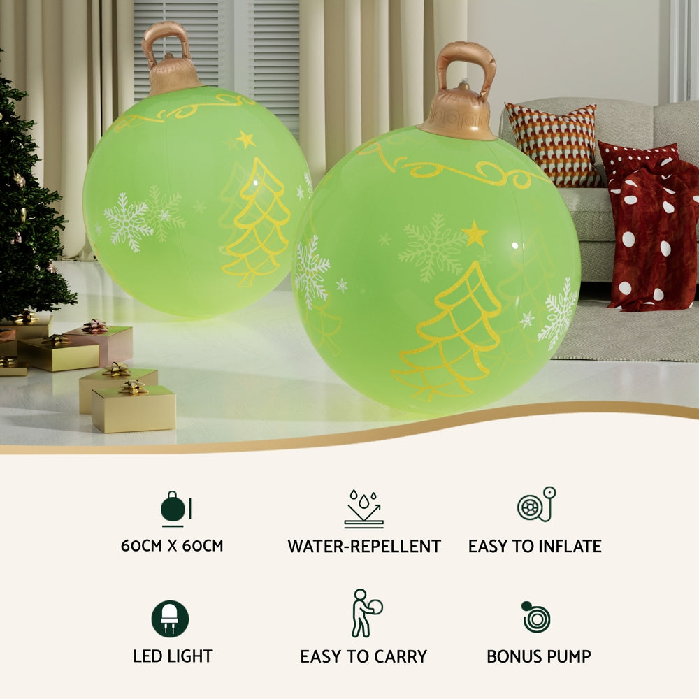 Jingle Jollys LED Light-Up Christmas Inflatable Bauble - 60cm Holiday Decor