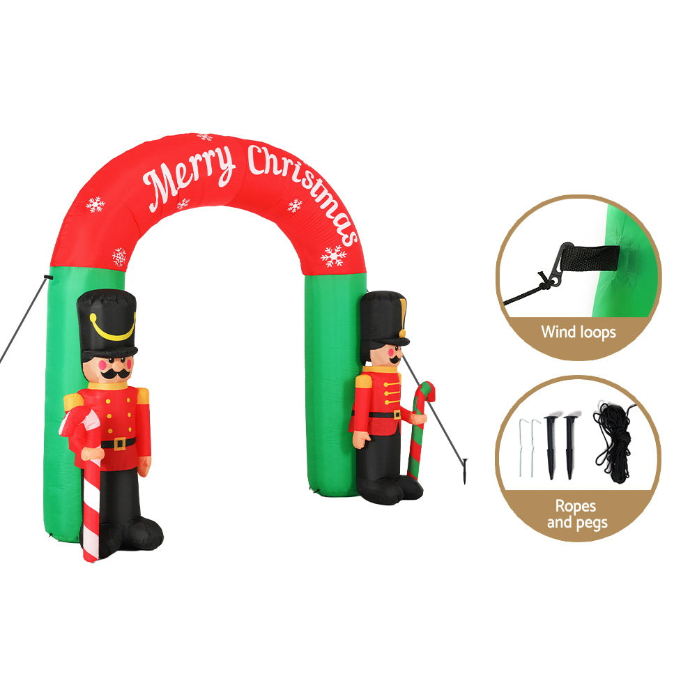 Jolly Nutcracker Inflatable Christmas Archway - 3M Illuminated Festive Decoration