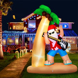 Jingle Jollys Inflatable Santa Guitar with LED Lights - 2.1M Holiday Display