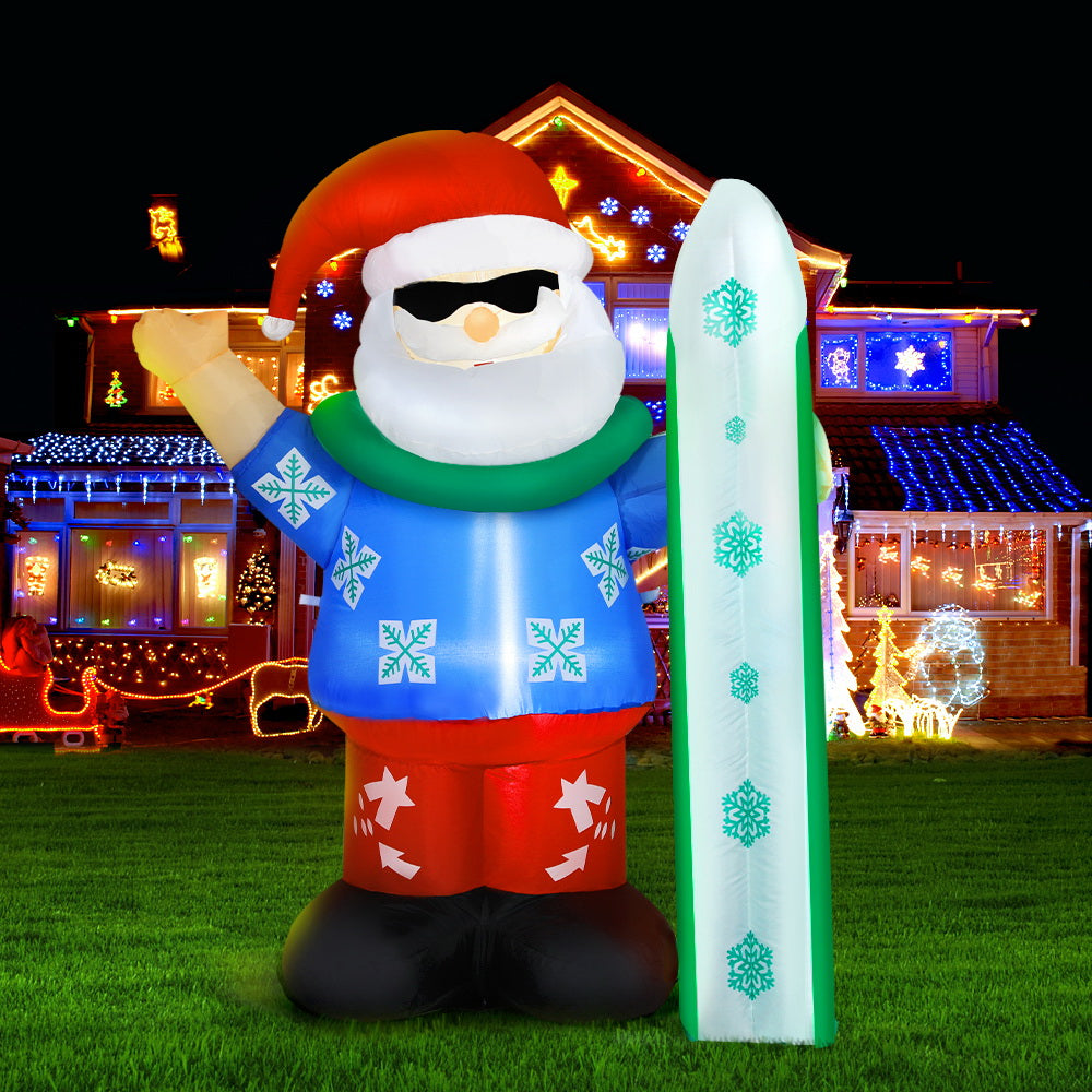 Festive Glow Inflatable Santa Decoration - 1.6M Christmas Inflatable with LED Lights