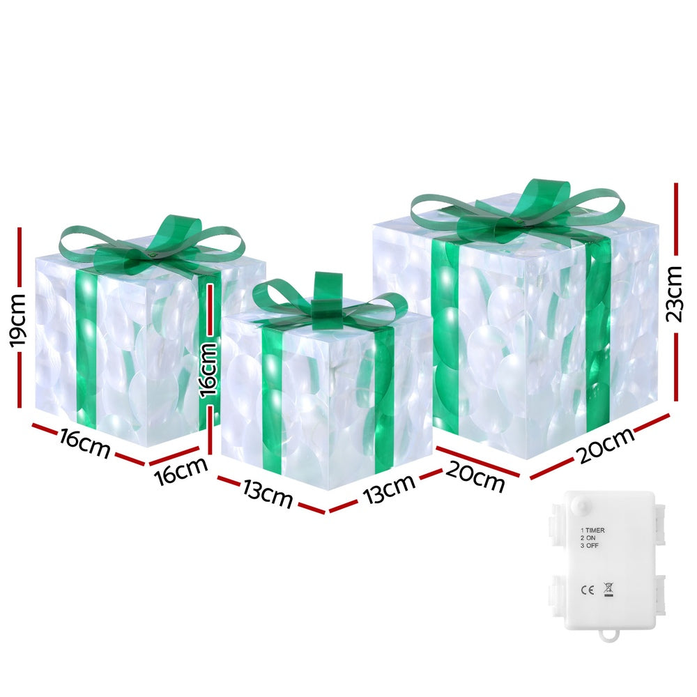 Jingle Jollys 70 LED Fairy Light Set - 3 Piece Christmas Decoration Box