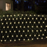 Magical 3Mx2M Warm White LED Net Fairy Lights - 504 Bulbs, 8 Modes, Solar Powered