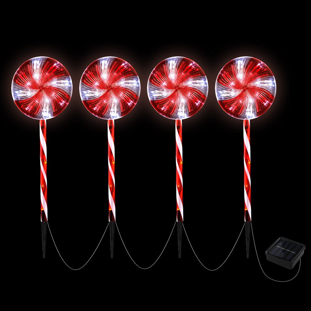 Jingle Jollys 4-Pack LED Outdoor Christmas Pathway Lights with 8 Modes