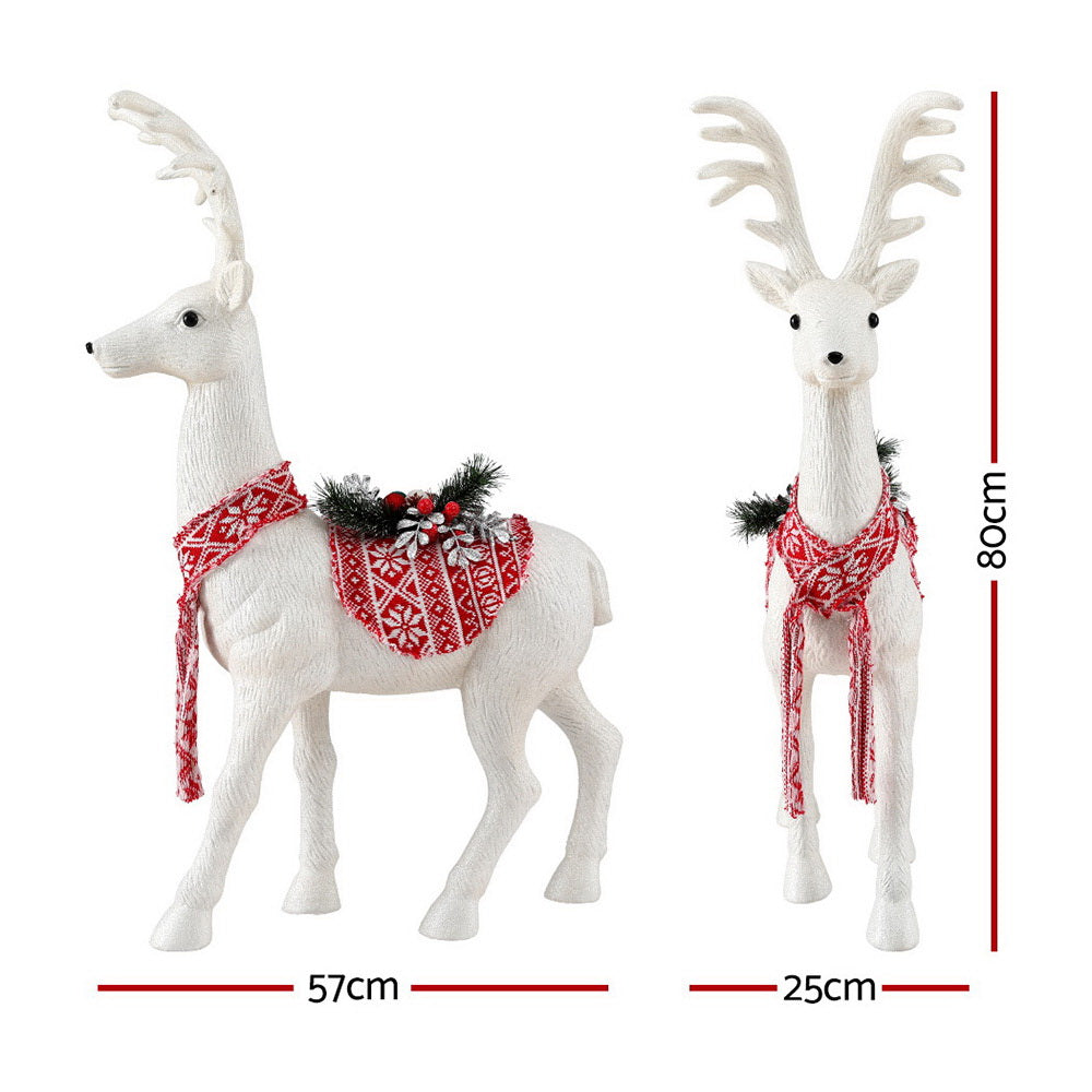 Elegant Glittering Christmas Reindeer Ornament - 80cm Festive Decor for Holiday Celebrations