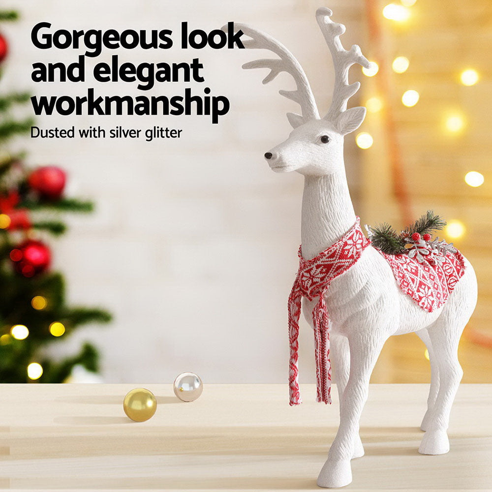 Elegant Glittering Christmas Reindeer Ornament - 80cm Festive Decor for Holiday Celebrations