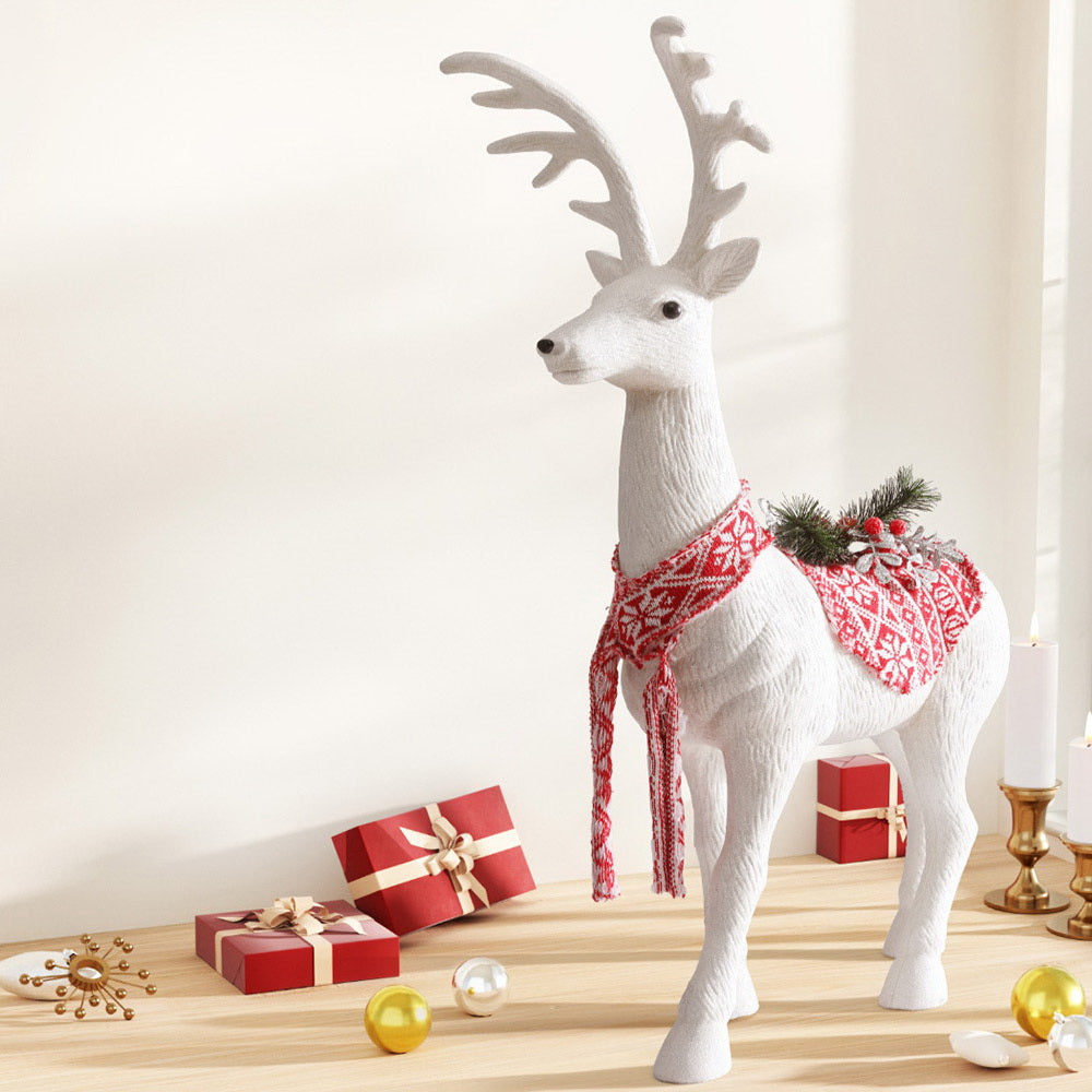 Elegant Glittering Christmas Reindeer Ornament - 80cm Festive Decor for Holiday Celebrations