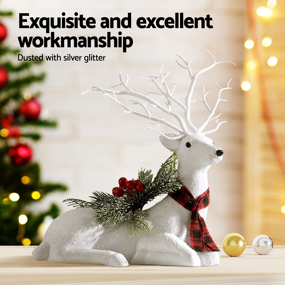 Elegant Sparkling Christmas Reindeer Decoration - 32cm Festive Ornament