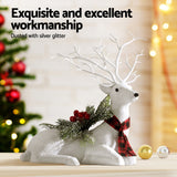 Elegant Sparkling Christmas Reindeer Decoration - 32cm Festive Ornament