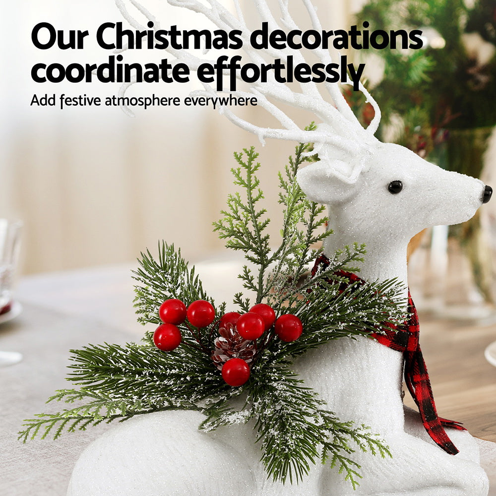 Elegant Sparkling Christmas Reindeer Decoration - 32cm Festive Ornament