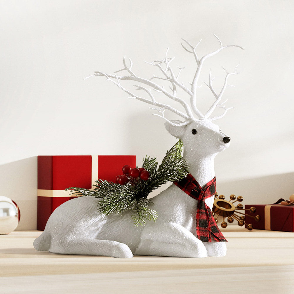 Elegant Sparkling Christmas Reindeer Decoration - 32cm Festive Ornament