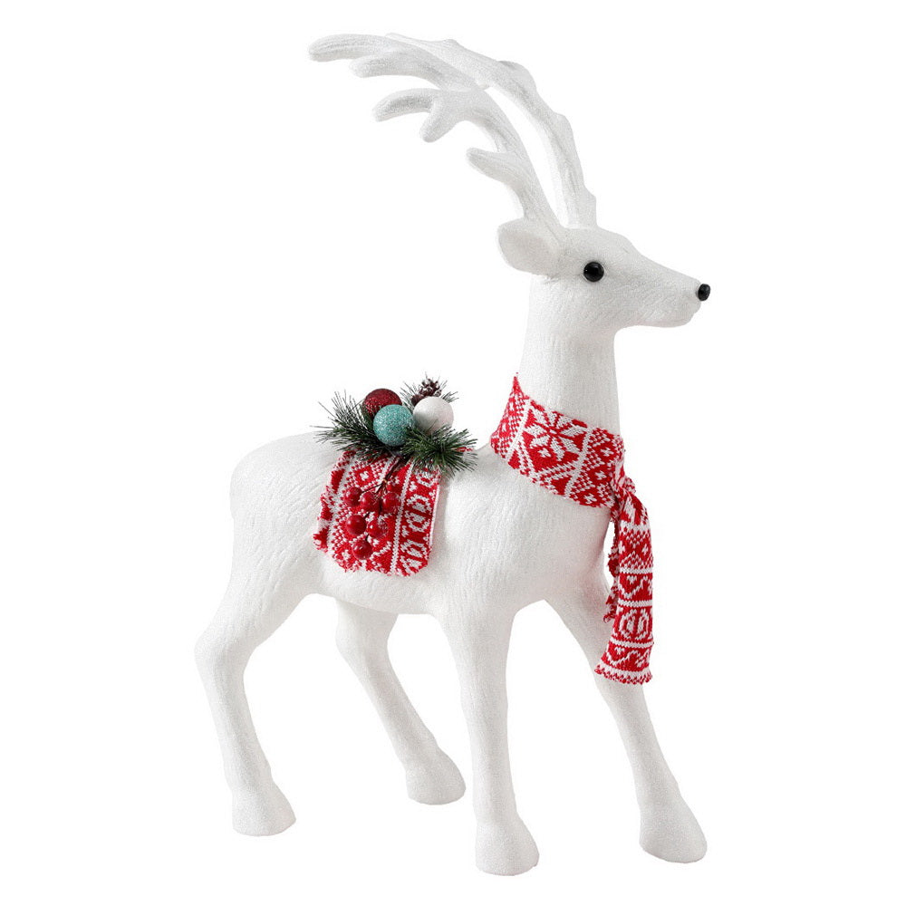 Glittering White Holiday Reindeer Ornament - 60cm Festive Decor Piece