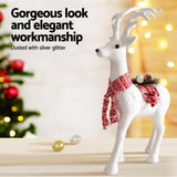 Glittering White Holiday Reindeer Ornament - 60cm Festive Decor Piece