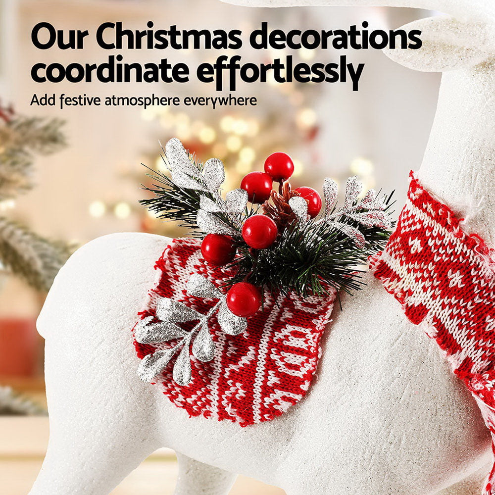 Sparkling White Holiday Reindeer Ornament - 45cm Festive Decor for Christmas Celebrations