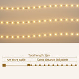 Magical 20M Warm White LED Christmas Rope Lights with 600 Bulbs for Festive Decor