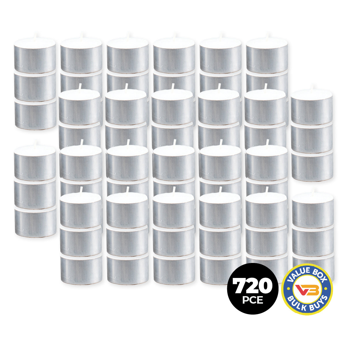 720-Pack Unscented White Tealight Candles for Weddings, Parties, and Home Décor