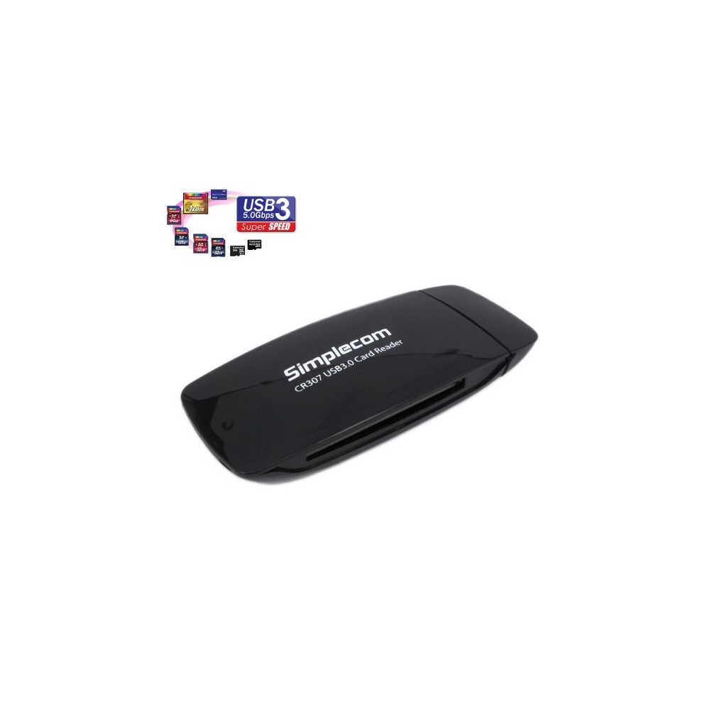 Simplecom CR307 High-Speed USB 3.0 Multi-Card Reader with 4 Slots for CF and More