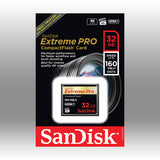 SanDisk Extreme PRO 32GB CompactFlash Card - 160MB/s Speed for 4K Video & Photography