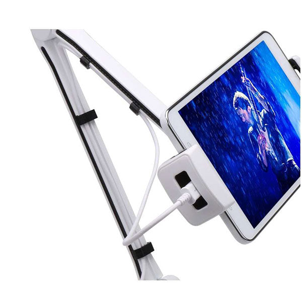 Adjustable 2-in-1 Tablet Wall Mount Stand - White