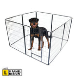 8-Panel Foldable Pet Playpen - Durable Steel Exercise Enclosure for Dogs and Small Animals (80cm x 100cm)