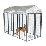 Heavy-Duty Waterproof Dog Kennel Enclosure with Lockable Gate - 1.83 x 2.43 x 1.22m